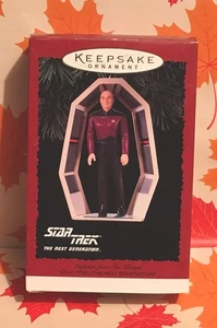 Star Trek TNG Hallmark Ornament 1995 Captain Jean-Luc Picard.   Like New. - Foto 1 di 12