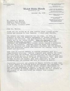 1979 - Demokratischer Senator Adlai Stevenson lehnt "illegale Ausländer" in den USA ab - Bild 1 von 1