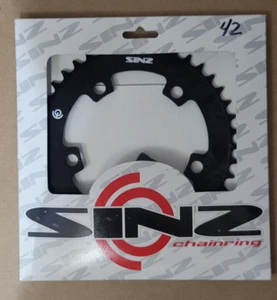 Sinz 42T Single Speed Chainring Black 5 arm FIXIE BMX - Picture 1 of 2