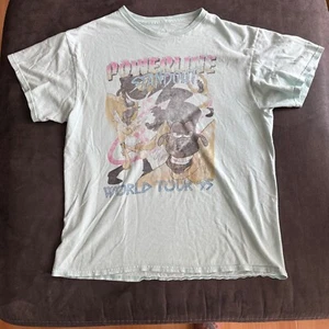 Disney Vintage Powerline Standout World Tour 95 Graphic T-Shirt XL Mint Green - Picture 1 of 4