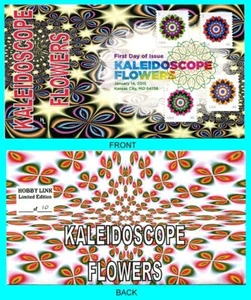Kaleidoscope Flowers First Day Cover with Color Cancel - Picture 1 of 1