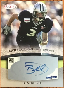 2007 SAGE Autographs Silver David Ball #A4 New Hampshire Wildcats - Picture 1 of 2