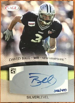 2007 SAGE Autographs Silver David Ball #A4 New Hampshire Wildcats - Image 1 of 2