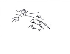 Caroline Rhea Signed Autographed Hand Drawn Sketch Phineas and Ferb COA VD