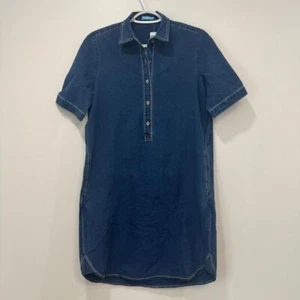 Vestido vaquero J Mclaughlin para mujer XS camisa manga corta cuello cambray NUEVO algodón - Imagen 1 de 7