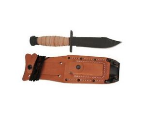Ontario 6150 Black Air Force Fixed Blade Survival Knife + Sheath