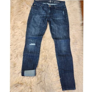 7 FOR ALL MANKIND GWENEVERE DISTRESSED SKINNY JEANS-28 - Picture 1 of 6