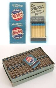 Pepsi Cola Matchbooks Vintage Set of 50 in Store Display Box 1950's Balto MD