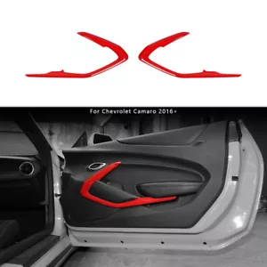 Bisel de cubierta de puerta roja en forma de V para Chevrolet Camaro 2016 + accesorios interiores - Imagen 1 de 6