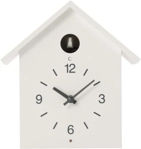 MUJI 15832606 Mechanical Cuckoo Wall or Put Clock White with Light Sensor Large - Picture 1 of 7