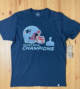 Camiseta The Forty Seven Brand 47 Para Hombre Azul Patriots Super Bowl XLIX Talla M - Imagen 1 de 5