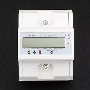 Medidor de energía trifásico de cuatro cables DIN-Rail kilovatios hora KWH 50-60HZ 3x5 (80A) - Imagen 1 de 8