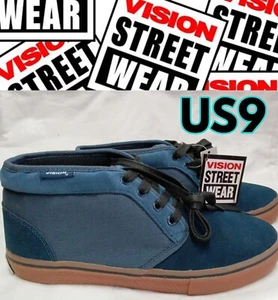VISION STREET WEAR  Blue Navy Suede Men's Sneakers SkateBoard US9 27cm Japan New - Picture 1 of 11