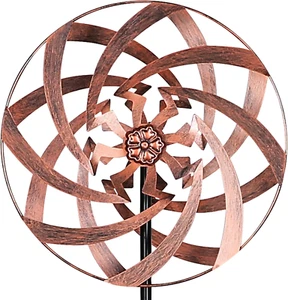 Metal Kinetic Wind Spinner Mandala Sculpture Yard Garden Lawn Patio Decoration - Picture 1 of 12