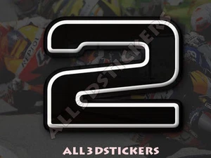 3D Stickers Resin Domed NUMBER 2 TWO - Color Black - 25 mm(1 inch) Adhesive - Picture 1 of 1