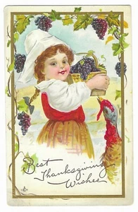 Vintage Postcard "Best Thanksgiving Wishes" Posted, Divided Back - Picture 1 of 2