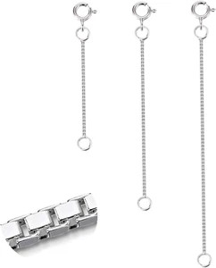 3 Pcs 925 Sterling Silver Box Chain Necklace Extenders | Durable Strong Removabl - Picture 1 of 12