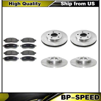 Rotores de freno delanteros + traseros y pastillas de freno de cerámica para Cadillac DeVille 1994 1995 Foto 1 de 4