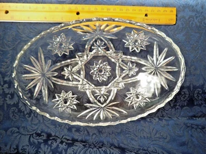 VTG ANCHOR HOCKING  EAPC STAR OF DAVID #776  OVAL SERVING DISH  ~ EUC - Picture 1 of 2