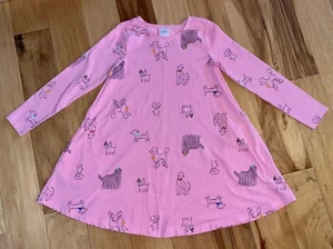 HANNA ANDERSSON GIRLS PINK DOG PATTERNED DRESS SIZE 8 EXCELLENT COND LD9 - Picture 1 of 3