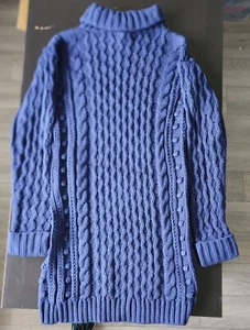 525 Sweater Dress S Navy Blue Cableknit NWT - Picture 1 of 4