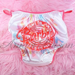 Sissy Satin Panties for MEN - Dolly Party - White Satin Bikini - POISON CUT - Picture 1 of 2