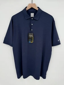 NEW Callaway Polo Golf Shirt Men’s Large Navy Blue Lightweight Stretch Opti-Dri - Picture 1 of 8