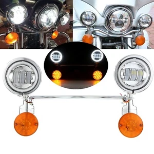 LED Motorcycle Passing Lights Turn Signal Light Bar Kit for Harley Honda Suzuki - Picture 1 of 12