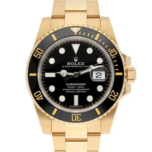 Rolex Submariner Date Ceramic Bezel Yellow Gold  Black 116618LN Men's Watch - Picture 1 of 10