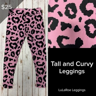 LuLaRoe NUEVO Leggings Altos y Curvilíneos TC Buttery Soft Leggings Rosa Guepardo Leopardo Foto 1 de 2