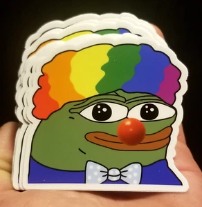 (5) Honkler Clown World Vinyl Pepe Aufkleber! fünf neue maßgeschneiderte seltene Pepes 4chan - Bild 1 von 4