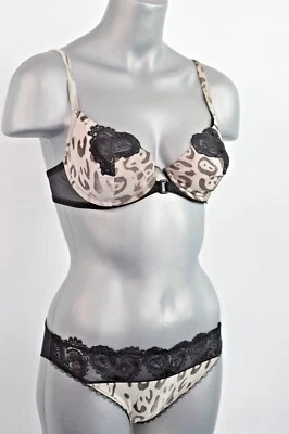 LA PERLA Dessous-Set - Italienische Spitzenunterwäsche mit Leopardenmuster