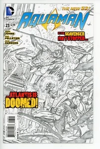 AQUAMAN #23 | DC | Octubre 2013 | Vol 7 | Paul Pelletier B&W variante 1:25 - Imagen 1 de 2