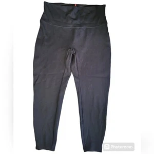 Spanx Plus Size Black Leggings Ankle Slit Shapewear Bottoms Size 2X - Picture 1 of 11
