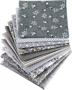 10 Sets Squares Floral Fabric Patchwork Quilting Gray Square Bundle DIY 20"X20" - Picture 1 of 8