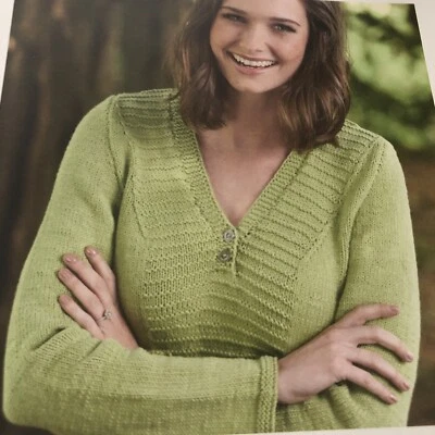 knitting pattern, Bracken, Sarah Hatton, DK V-neck Sweater - Image 1 of 4