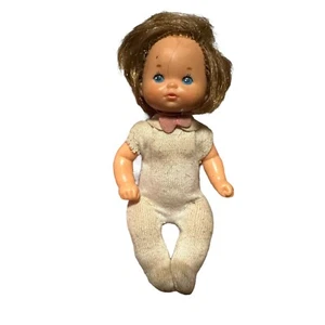Barbie Heart Family 1976 muñeca bebé niño 4” pelo marrón ojos azules Mattel - Imagen 1 de 7