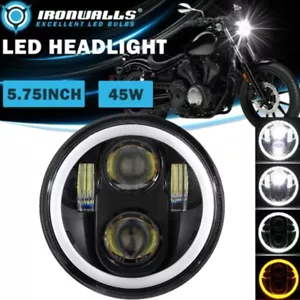 5.75" Inch Headlight Light LED Headlamp For Harley Davidson Dyna Sportster - Picture 1 of 12