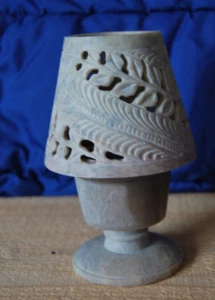 Hand Carved Soapstone Votive Lamp Made in India - Pre-owned - Picture 1 of 8