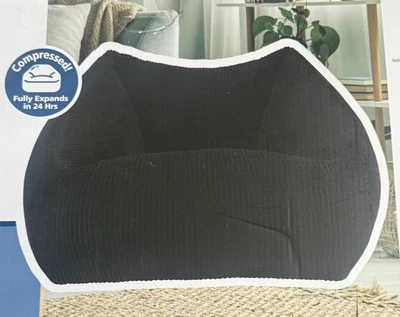 Sillón de felpa de pana negra 33 pulgadas de ancho x 34 pulgadas de profundidad x 24,5 pulgadas de alto Foto 1 de 3