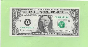 1977 ..UNCIRC $1  I 2344 4259 A  .... 1977  $1  I-A    NICE NOTE        FRN - Picture 1 of 2