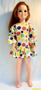 Vtg 70s Polka Dot Dress for Crissy Doll *DRESS ONLY* Colorful Poofy Peplum - Picture 1 of 10
