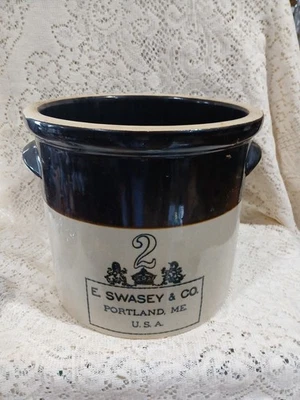 Vaso antiguo vintage Swasey & Co 2 galones Foto 1 de 4