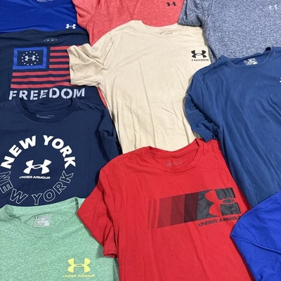 Lote de 5 Camisas Under Armour Para Hombre Heat Gear Sueltas Tech Tee Surtido Curado L Foto 1 de 4