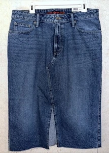 Lucky Brand Women's Midi Denim Skirt Size 12 Sits At Waist 5 Pocket Slit InFront - Picture 1 of 7
