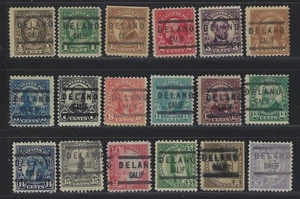 Precancels - CA - Delano - Type 571 - 18 different 1922 denoms - Picture 1 of 2