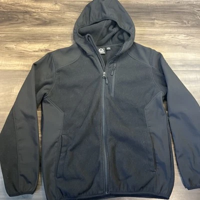 Reebok Jacket Mens Large Black Full Zip Hooded Gym Running - Image 1 of 4