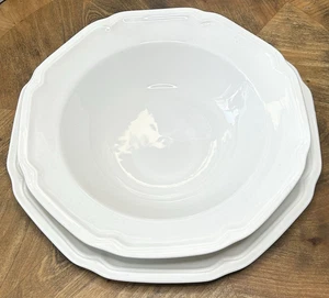 ULTIMA + Plus Vegetable Serving Bowl 10.25” & Platter 12" Mikasa Antique White - Picture 1 of 3