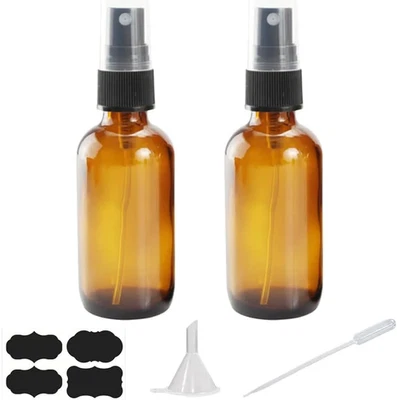 Botellas de spray de vidrio ámbar de 4 oz para aceites esenciales, spray de niebla fina vacío pequeño B Foto 1 de 4