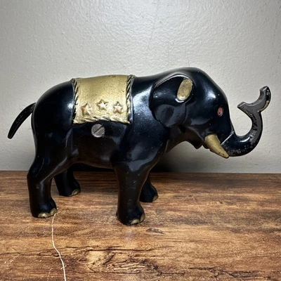 Antique Original Cast Iron "The Jumbo - 3 Star Elephant" Mechanical Bank 1880s - Image 1 of 4